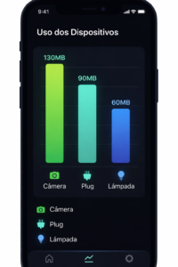 Gráfico de consumo de dados de dispositivos inteligentes.