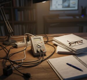 Para a frase "Passei três meses inteiros medindo o consumo real de cada equipamento da minha casa...