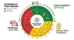 Interior de um quadro de distribuição elétrica organizado com um dispositivo de monitoramento inteligente instalado nos trilhos